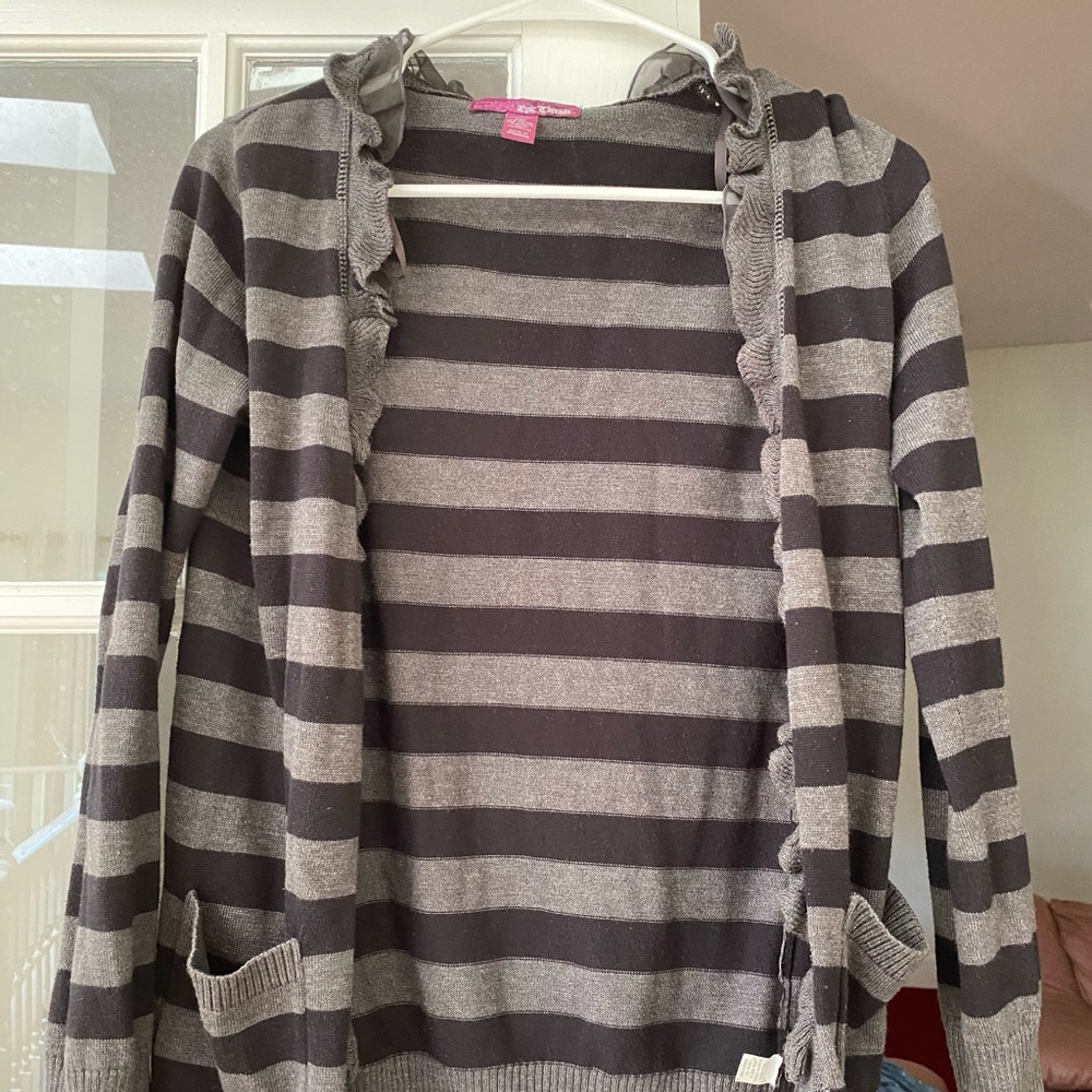 Black and grey sweater jacket